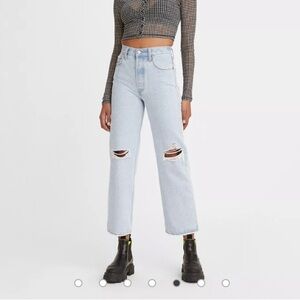 levi’s ribcage straight leg jeans!